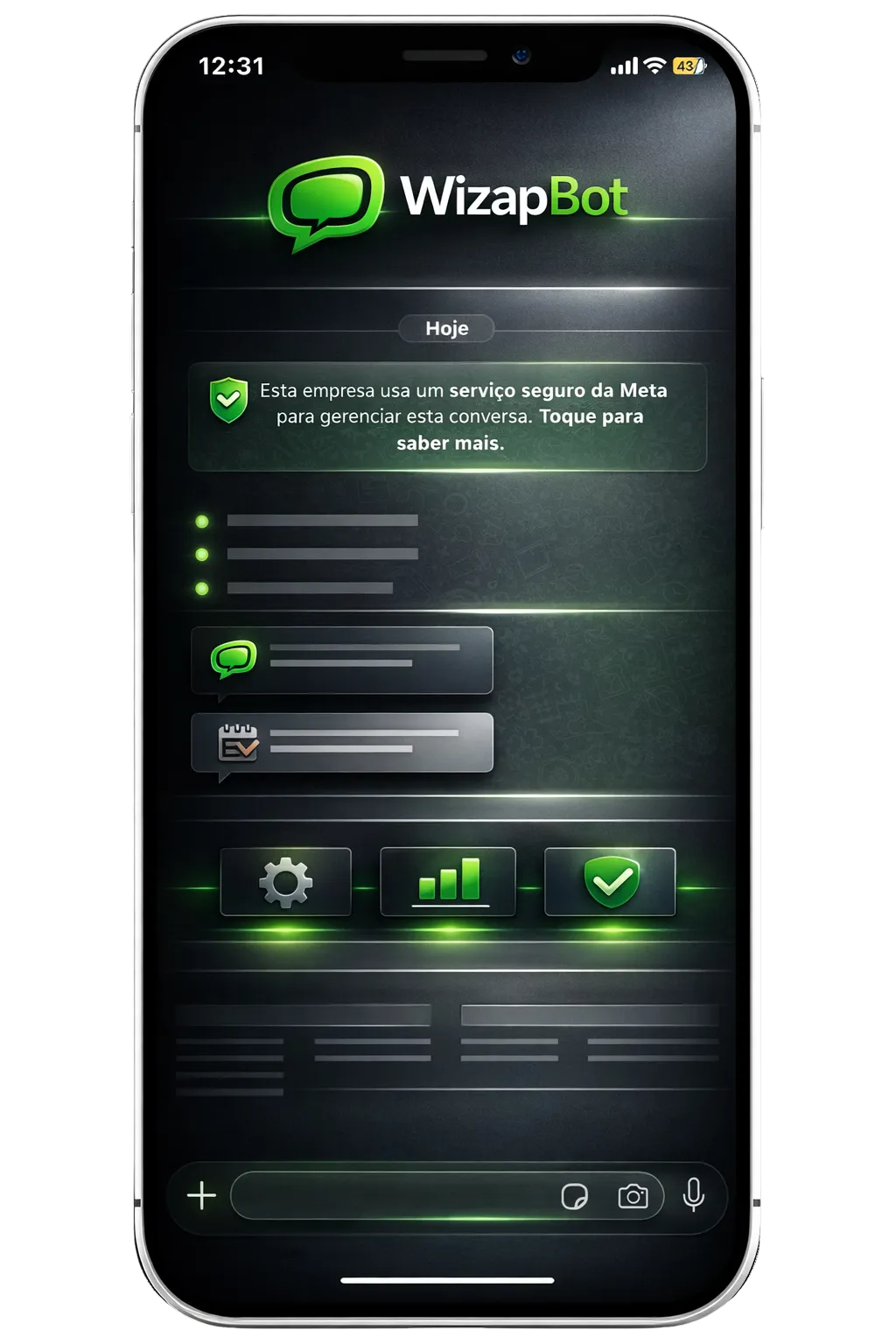 Demonstração do sistema WizapBot Barber no celular